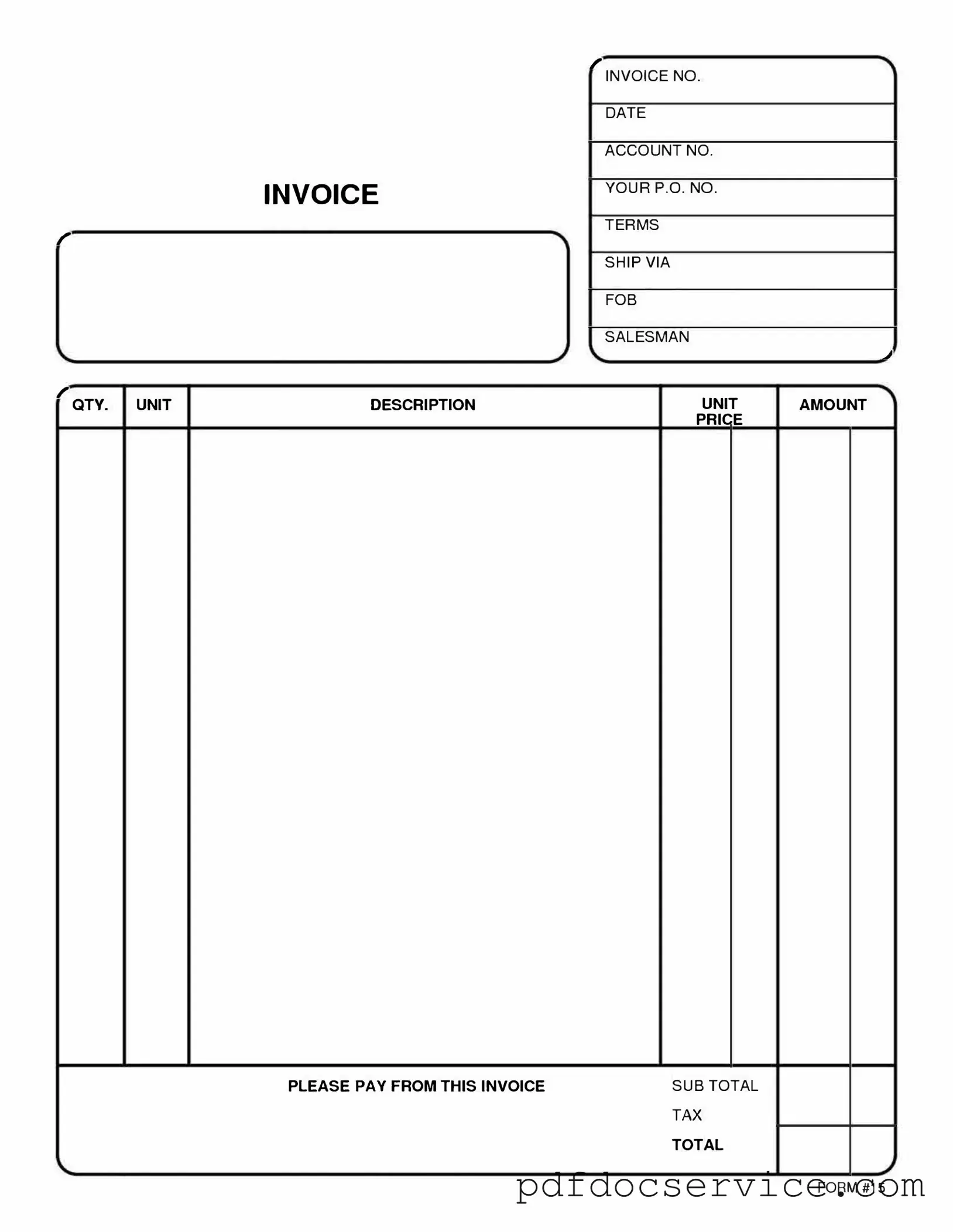 Fill Your Free And Invoice Pdf Form