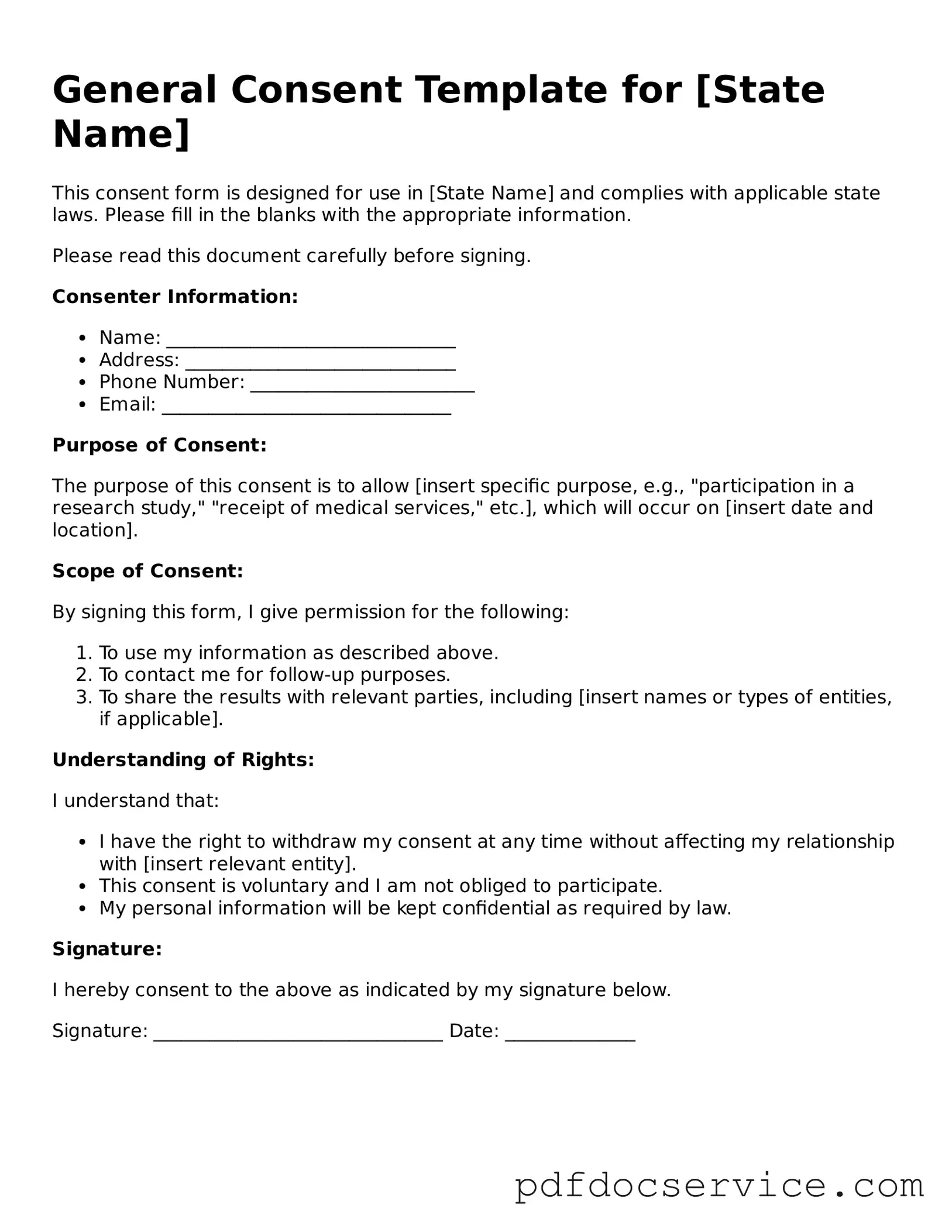 Blank Consent Form