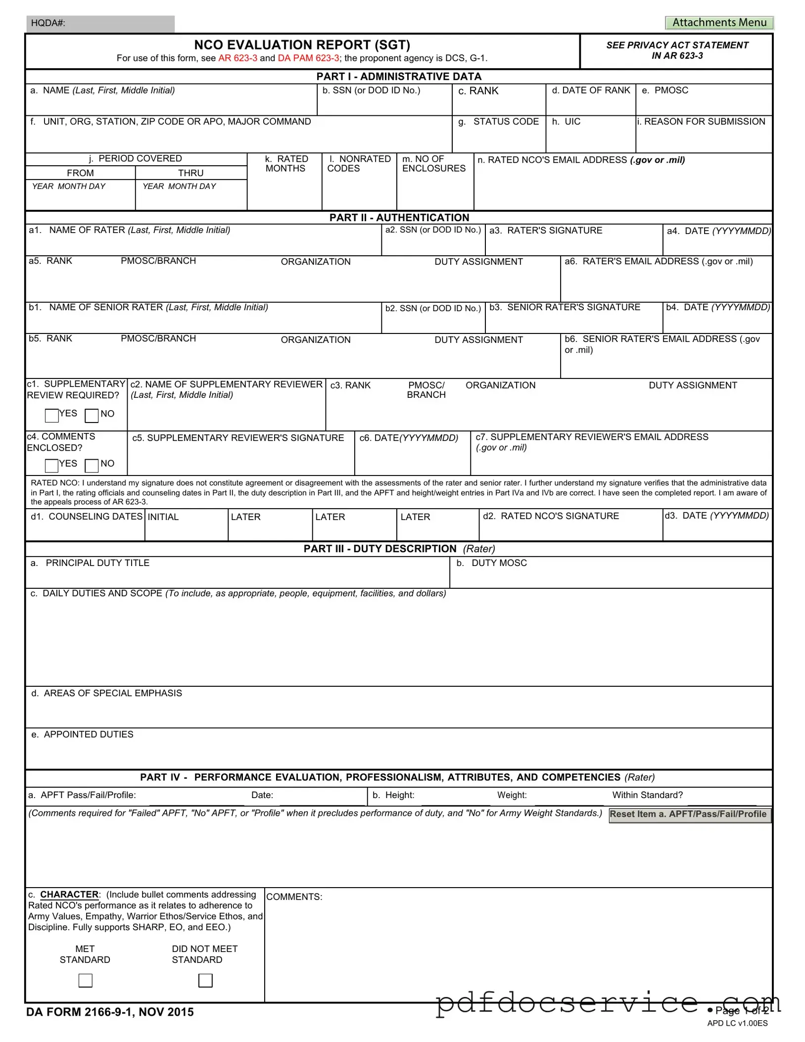 Fill Your Da 2166 9 1 Form
