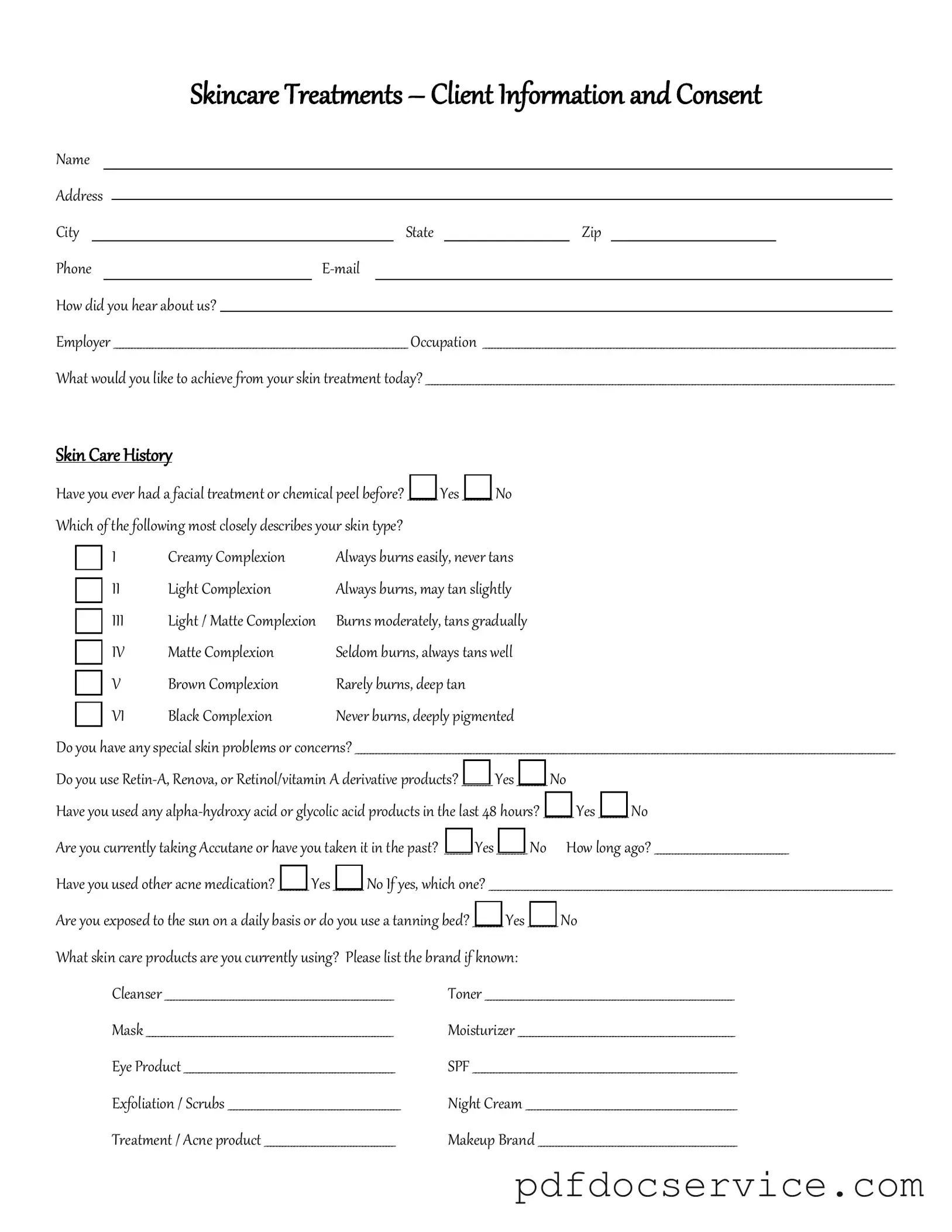Fill Your Facial Consent Form