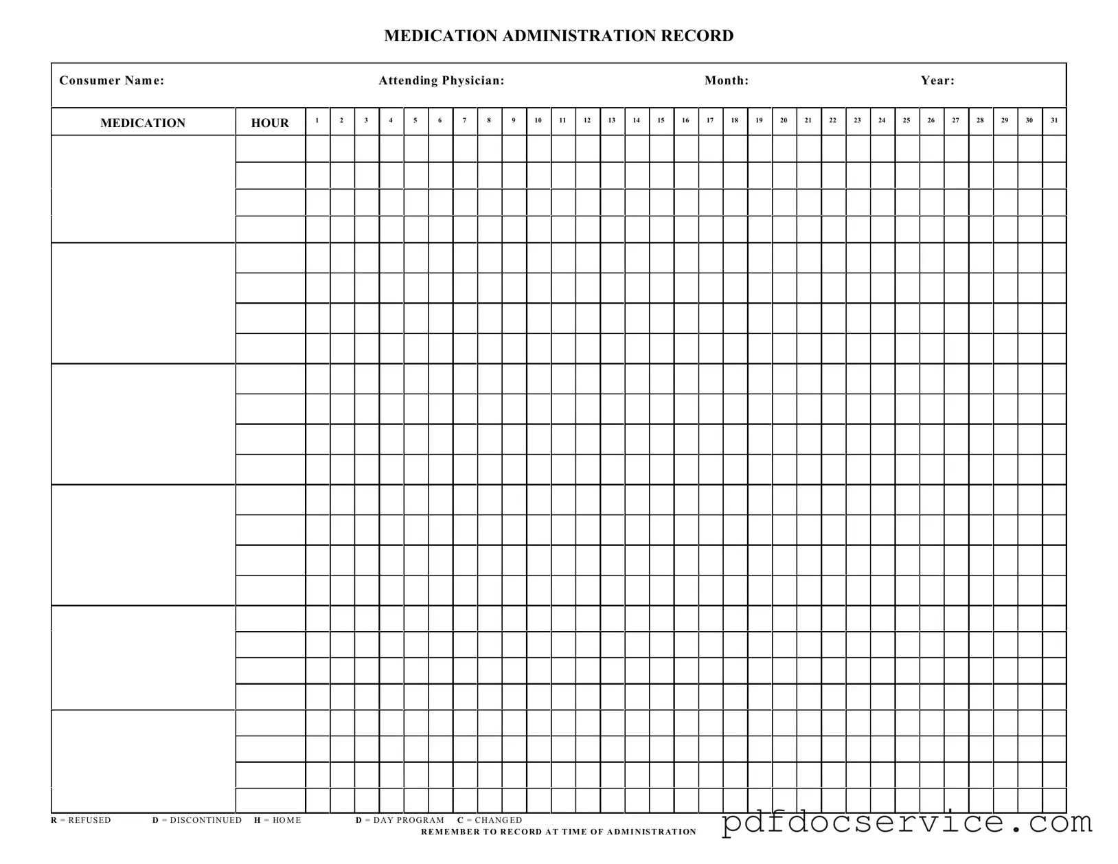 Fill Your Medication Administration Record Sheet Form