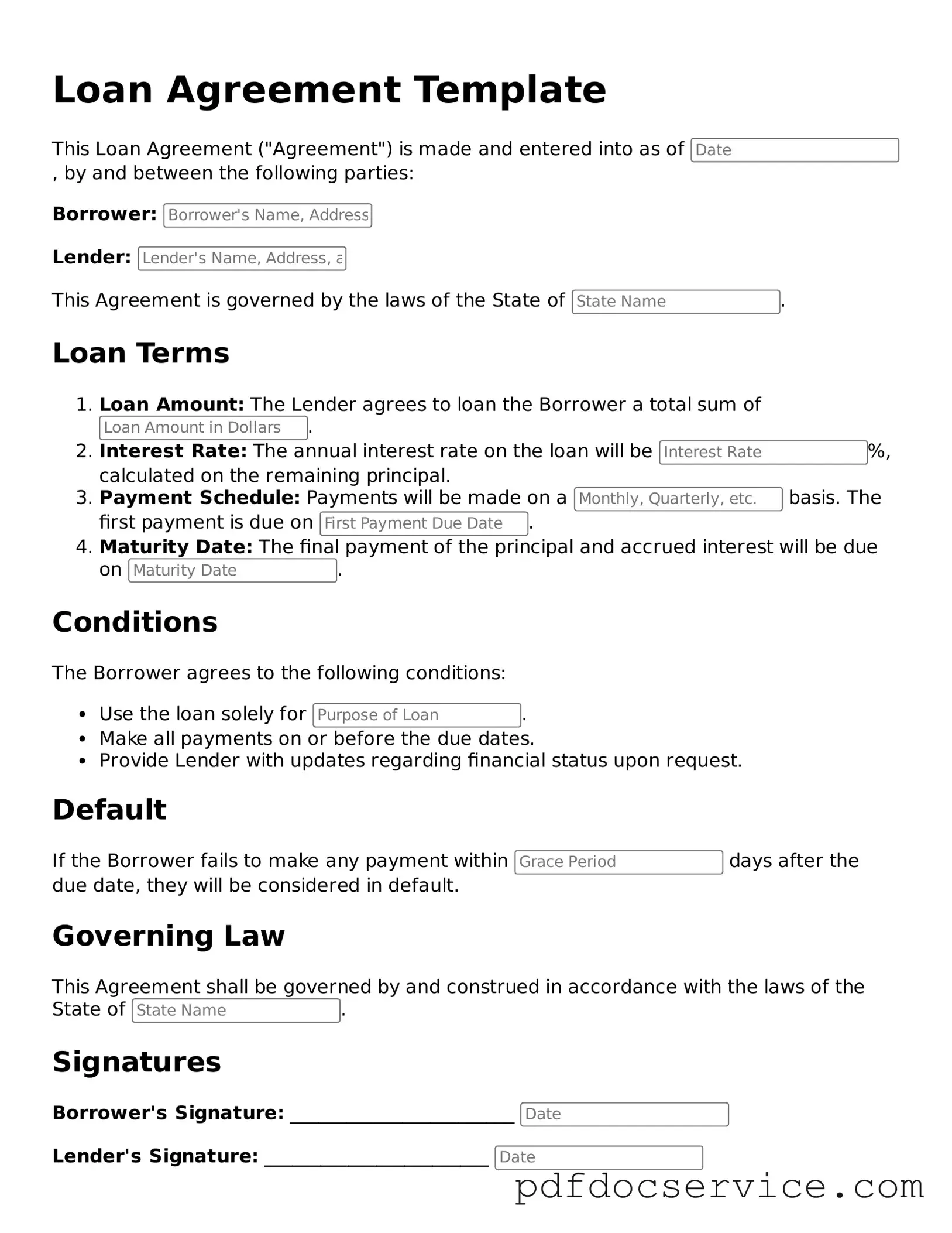 Blank Loan Agreement Form