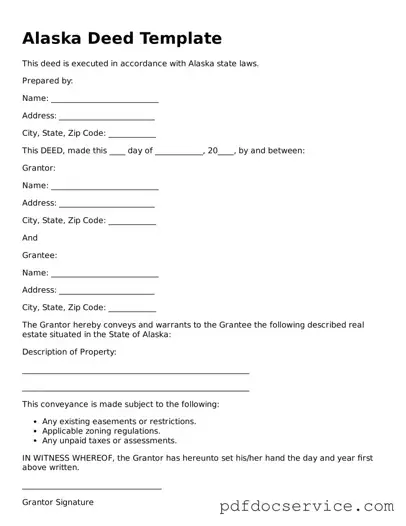 Printable  Deed Template for Alaska