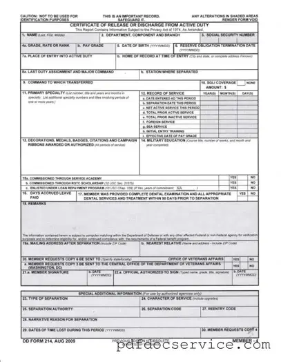Fill Your Dd 214 Form