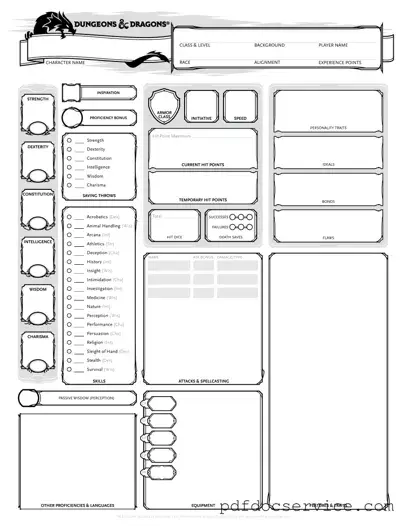 Fill Your Dnd Character Sheet Form