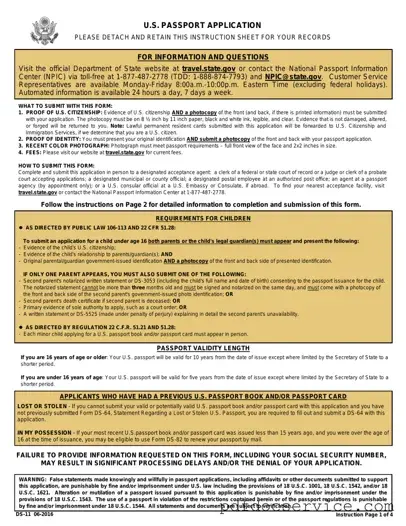 Fill Your DS-11 U.S. Passport application Form
