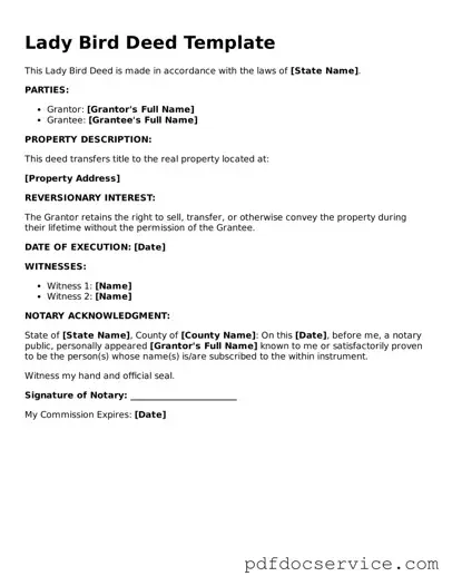 Blank Lady Bird Deed Form