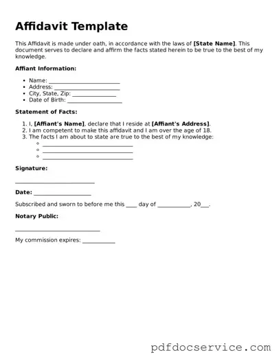 Blank Affidavit Form