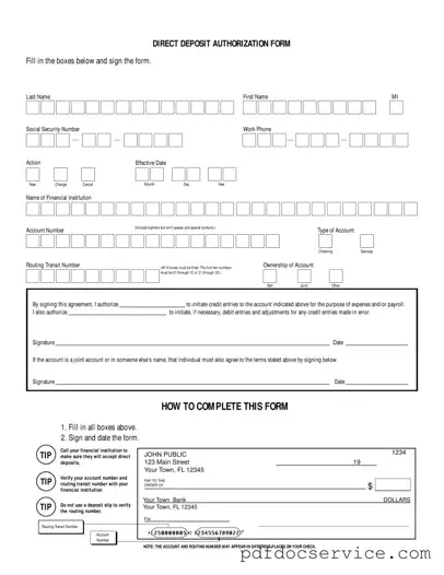 Fill Your Generic Direct Deposit Form