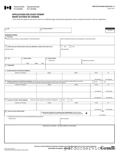 Fill Your Imm 1294 Form