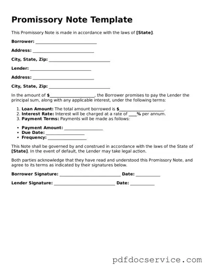 Blank Promissory Note Form