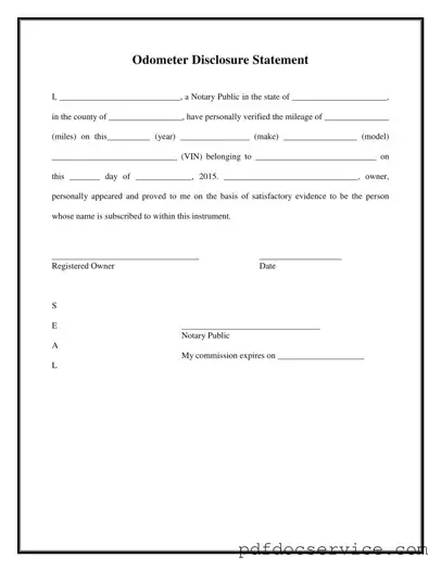 Fill Your Notarized Odometer Statement Form