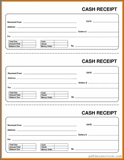 Fill Your Cash Receipt Form