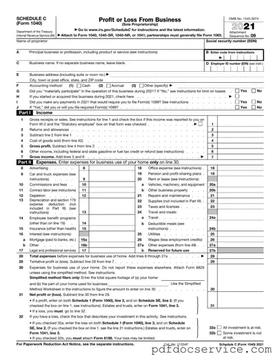 Fill Your IRS Schedule C 1040 Form