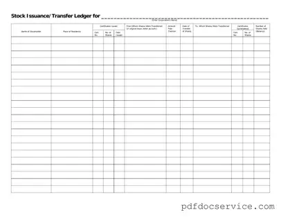 Fill Your Stock Transfer Ledger Form