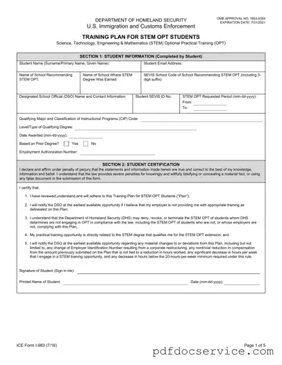 Fill Your ICE I-983 Form