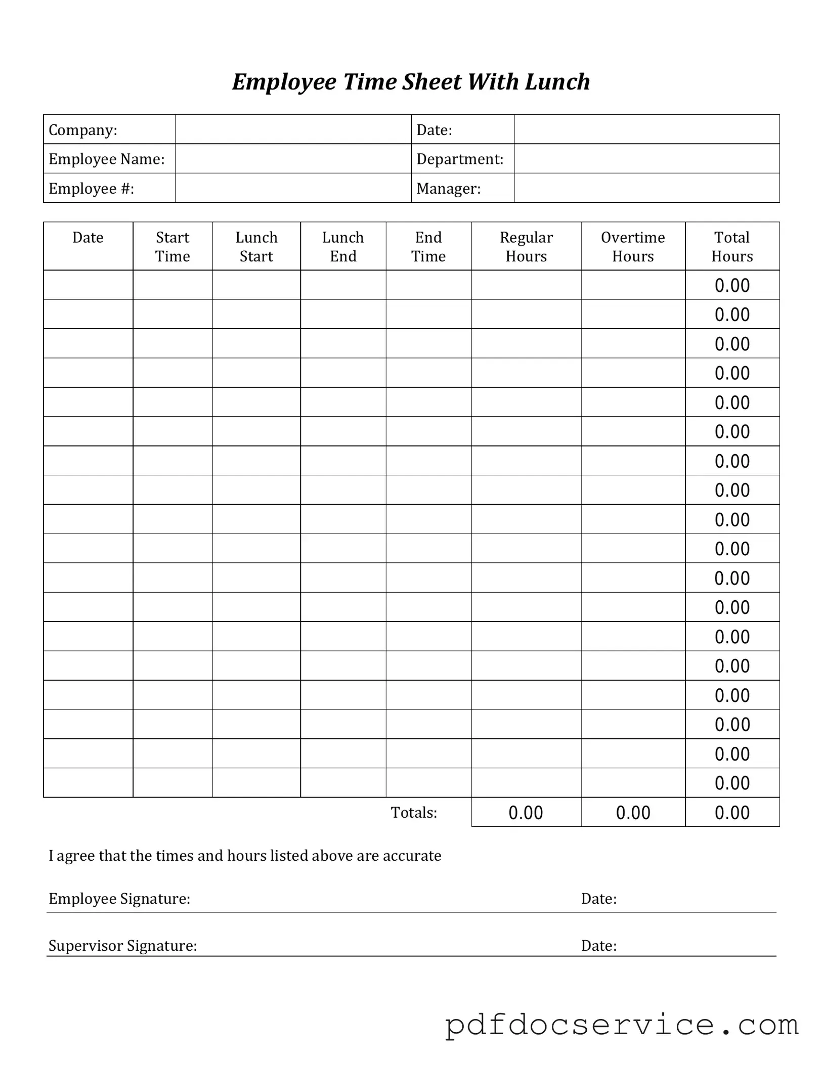Fill Your Time Card Form